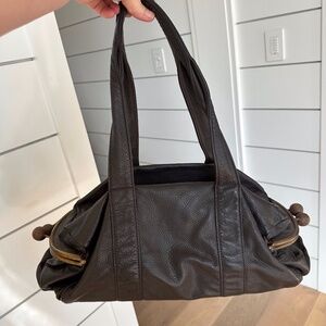 ERVA 🤎 Leather Shoulder Handbag, RARE VINTAGE 2000's HOBO 🇪🇸